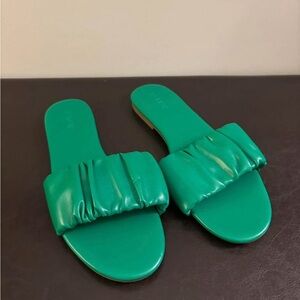J. Crew Factory Vibrant Green Slide Sandals